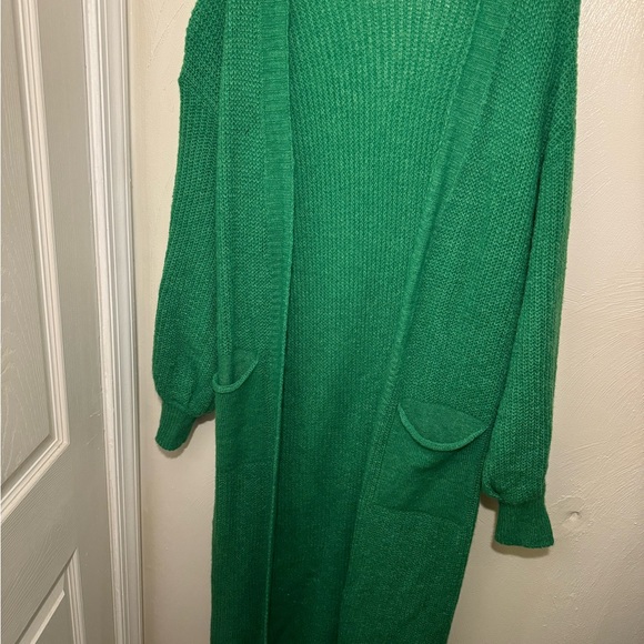 Casual Plain Long Sleeve Midi Slight Stretch Women Cardigan - Picture 7 of 8